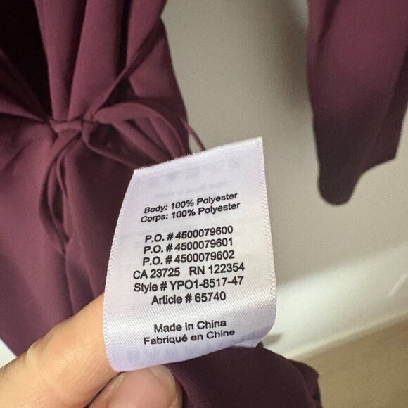 Aritzia Babaton Degrazia Wrap Mini Dress Deep Wine Burgundy Size Medium - Picture 7 of 7